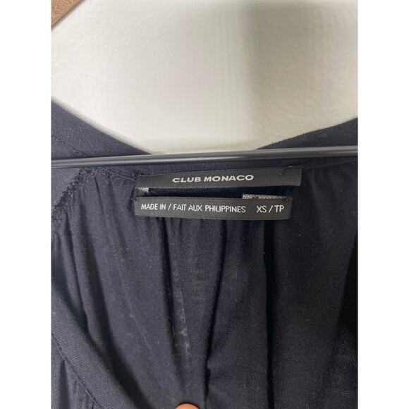 Club Monaco Black Bubble Tank Top XS Sleeveless V Neck Minimalist - Picture 6 of 6